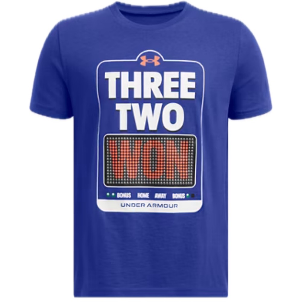 Under Armour Boys Blue Graphic Tee Sports Athletic Shirt Youth Extra Small UA